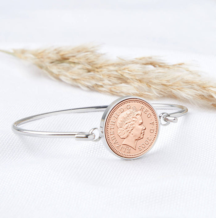 21st Birthday 2003 Penny Coin Bangle Bracelet