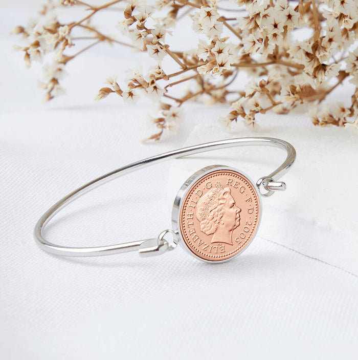 21st Birthday 2003 Penny Coin Bangle Bracelet