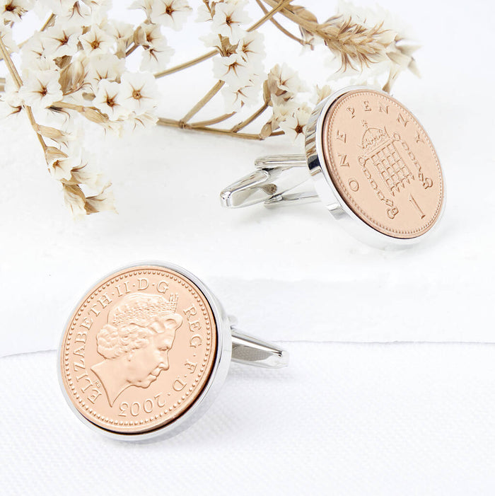 21st Birthday 2003 Penny Coin Cufflinks