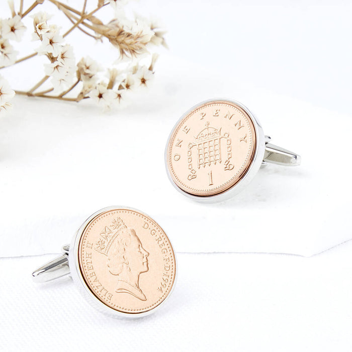 30th Birthday 1994 Penny Coin Cufflinks