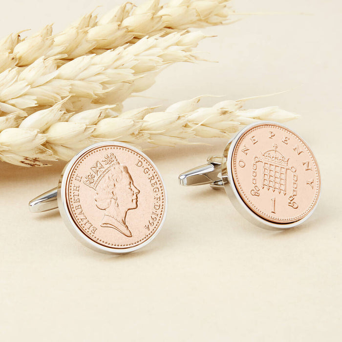 30th Birthday 1994 Penny Coin Cufflinks