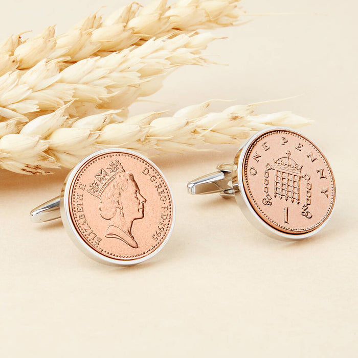 30th Birthday 1995 Penny Coin Cufflinks