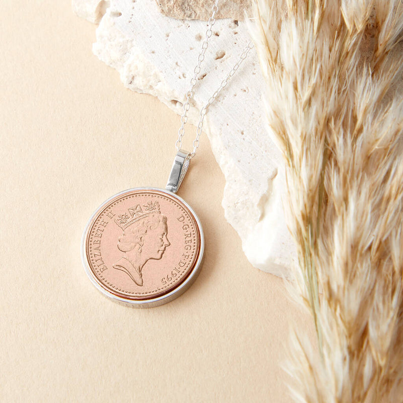 30th Birthday 1995 Penny Coin Pendant Necklace