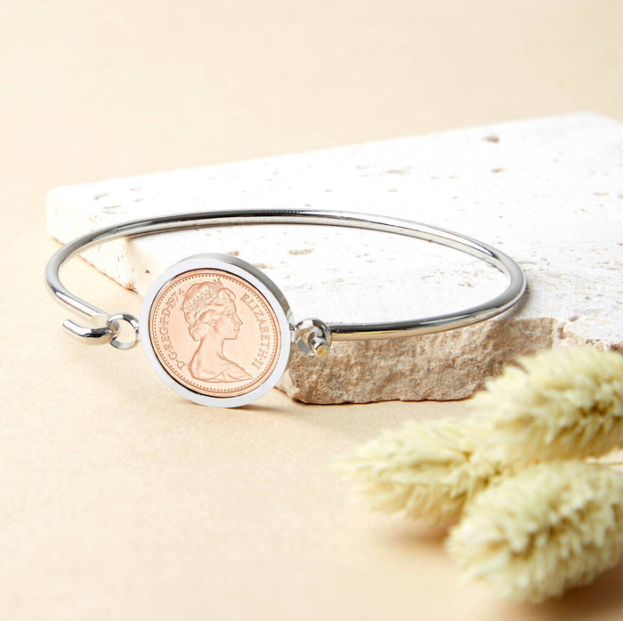 50th Birthday 1974 Half Penny Coin Bracelet