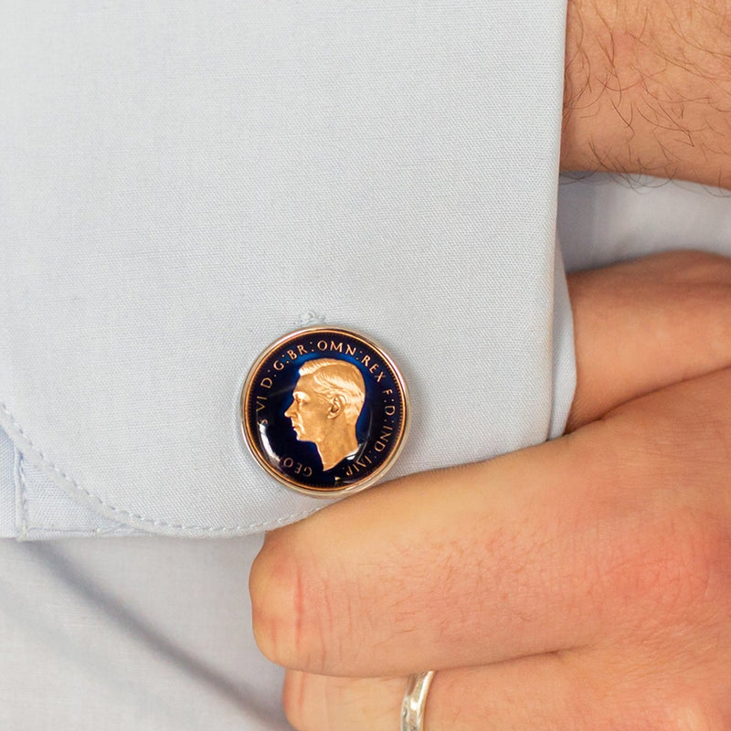 Farthing Enamel Coin Cufflinks