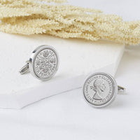 Sixpence 1964 60th Birthday Coin Cufflinks