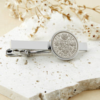 60th Birthday 1964 Sixpence Year Coin Tie Clip