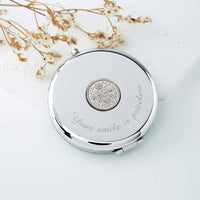 70th Birthday 1954 or 1955 Sixpence Coin Compact Mirror