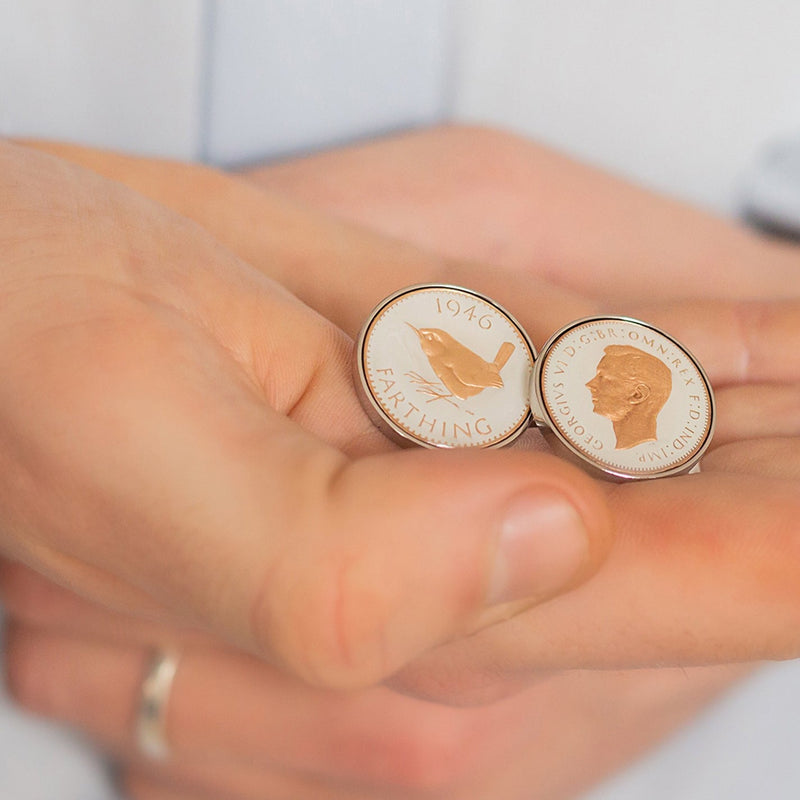 Farthing Enamel Coin Cufflinks