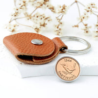 80th Birthday 1944 Farthing Keepsake Keyring