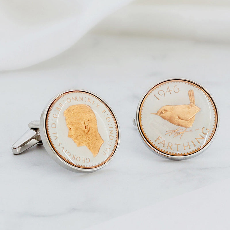 Farthing Enamel Coin Cufflinks