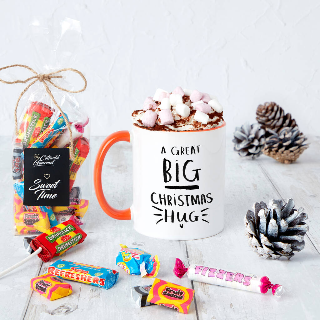 A great big Christmas hug' Mug and Sweet Set