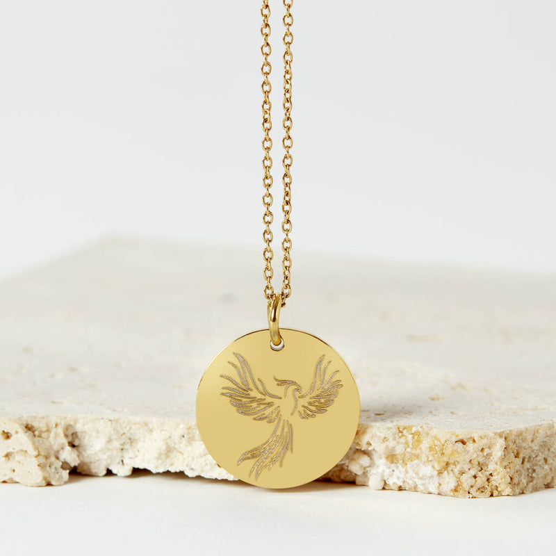 Always I Rise Phoenix Stainless Steel Gold Necklace