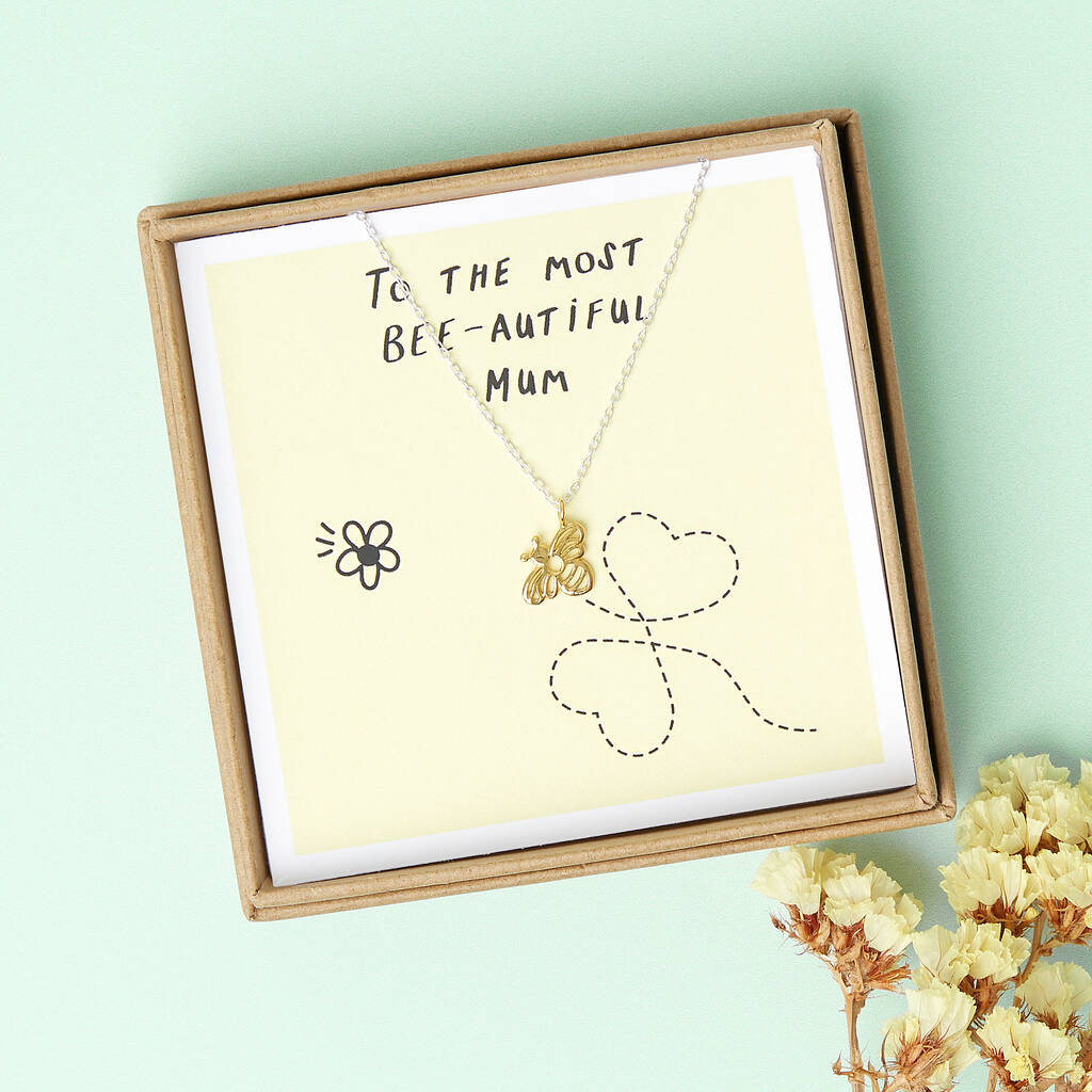 Bee Autiful Mum Sterling Silver And Gold Bee Mother's Day Necklace