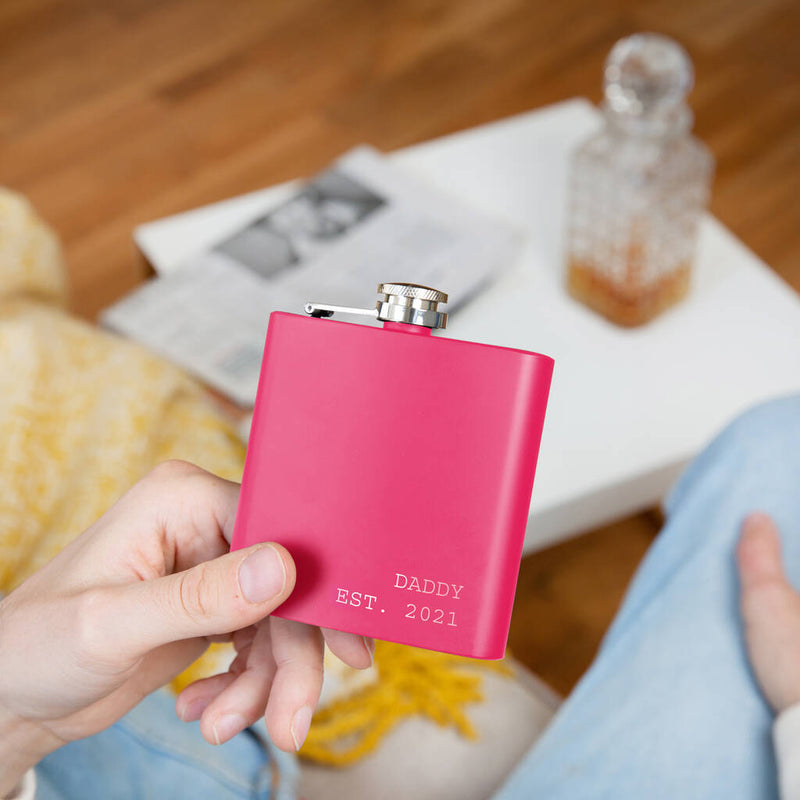 Established Name And Date Personalised Hip Flask