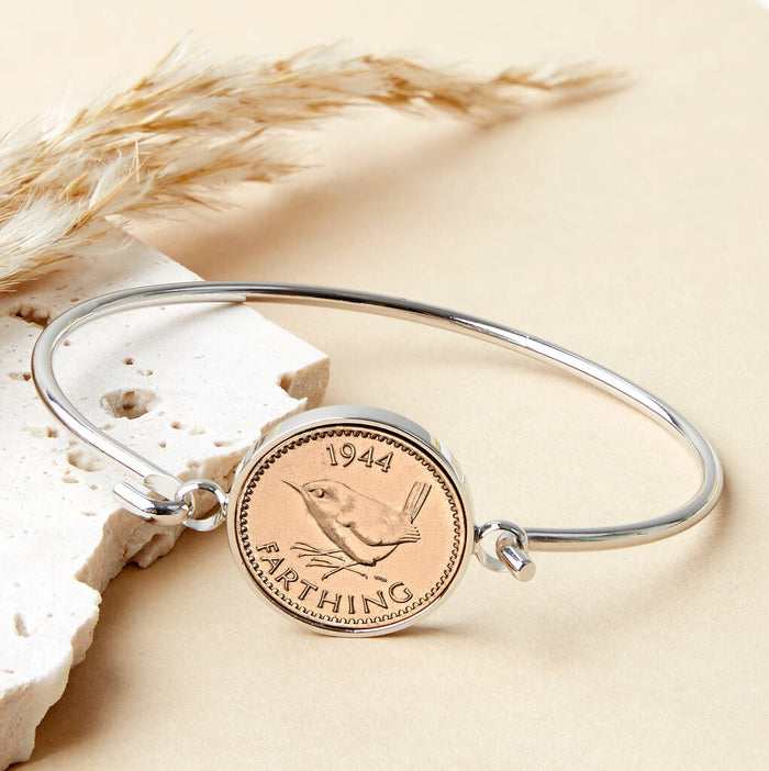 80th Birthday 1944 Farthing Bangle Bracelet