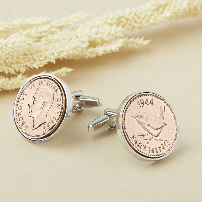 Farthing Year Coin Cufflinks 1920 To 1955