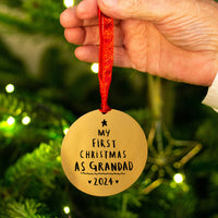 First Christmas As Grandad Christmas Decoration Bauble