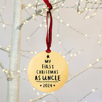 Uncle Christmas Tree Decoration 'First Christmas As Uncle'