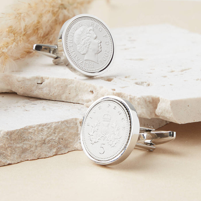 Five Pence 18th 2006 Birthday Coin Cufflinks