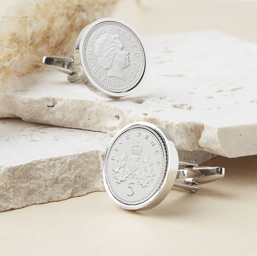 Five Pence 18th 2007 Birthday Coin Cufflinks