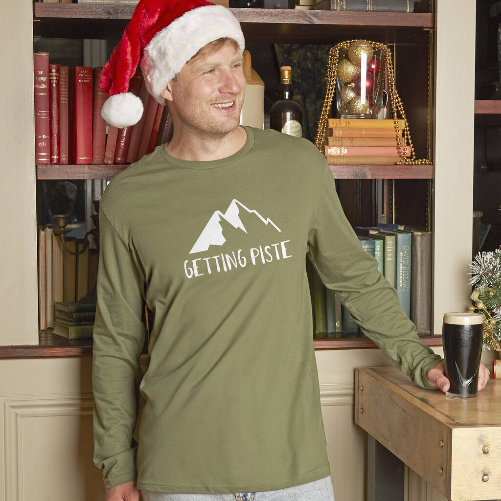 Getting Piste Men's Long Sleeved Christmas T Shirt