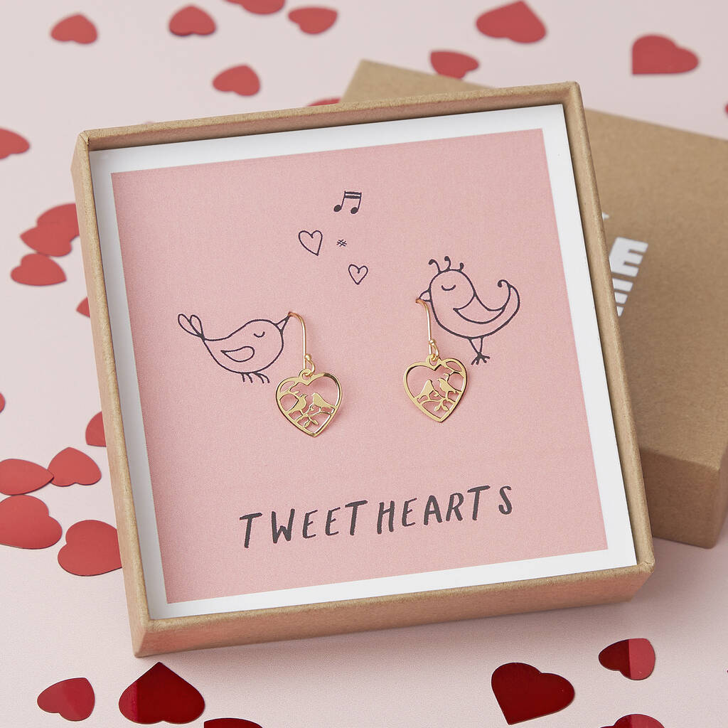 Tweethearts Love Bird Valentines Earrings