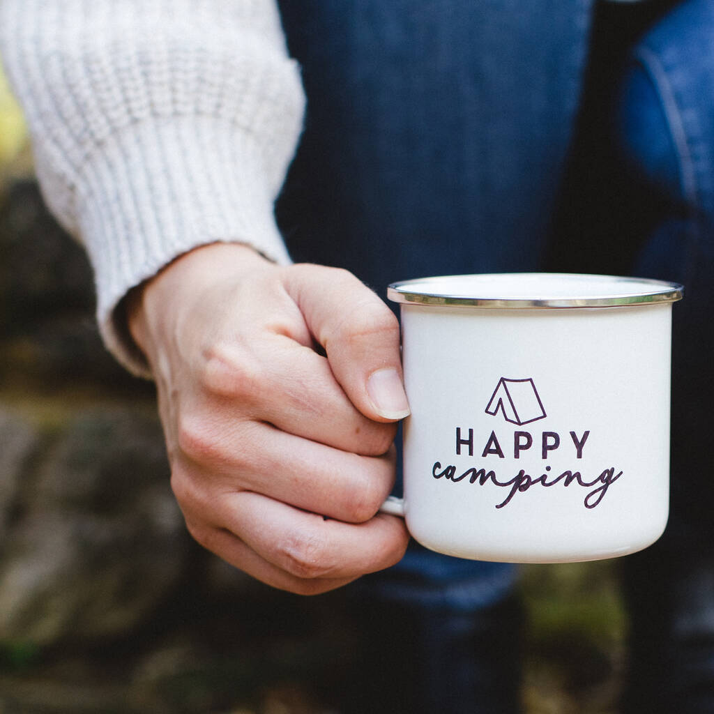 Happy Camping Enamel Mug