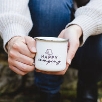 Happy Camping Enamel Mug