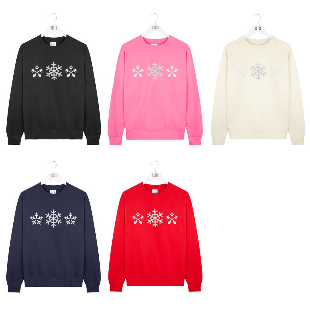 Holographic Snowflakes Christmas Jumper Sweatshirt