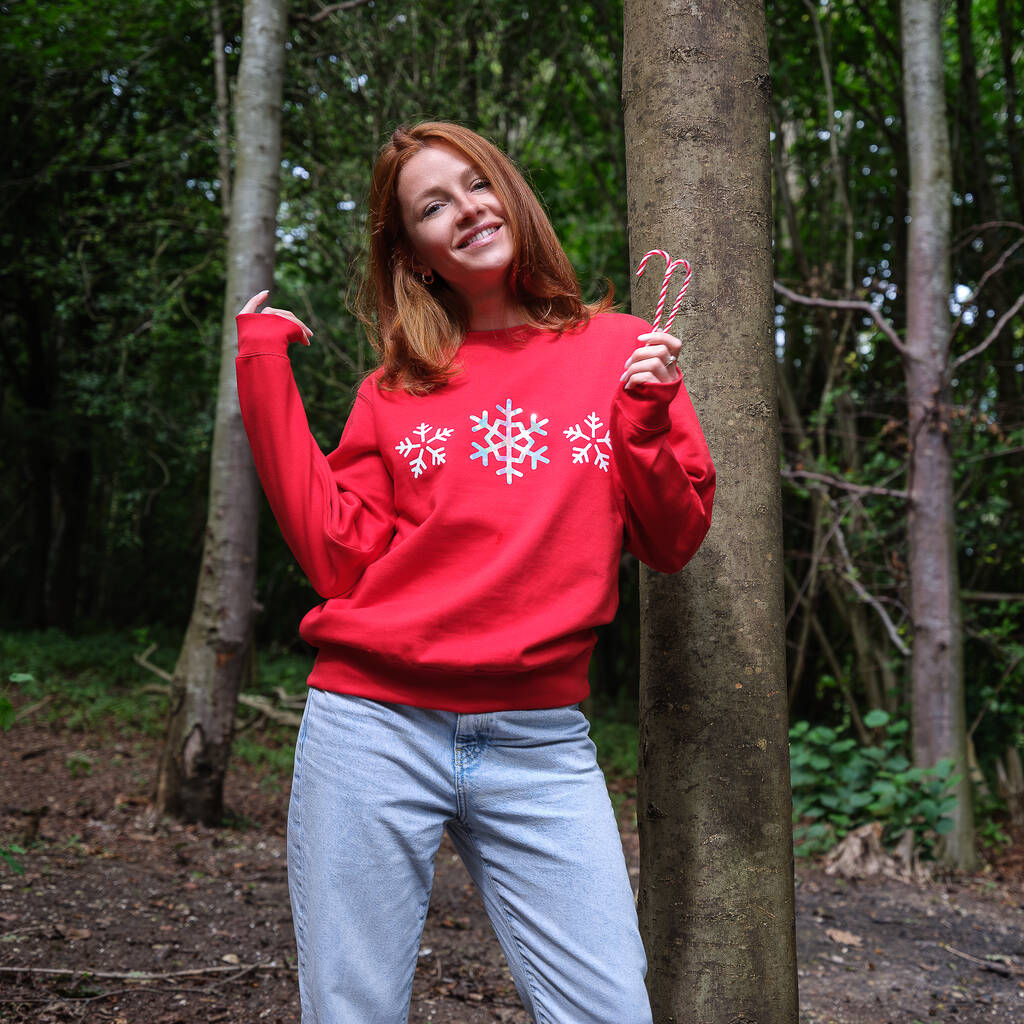 Holographic Snowflakes Christmas Jumper Sweatshirt