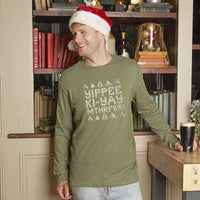 Men's Christmas Long Sleeved T-Shirt - Yippee Ki-Yay