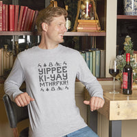 Men's Christmas Long Sleeved T-Shirt - Yippee Ki-Yay