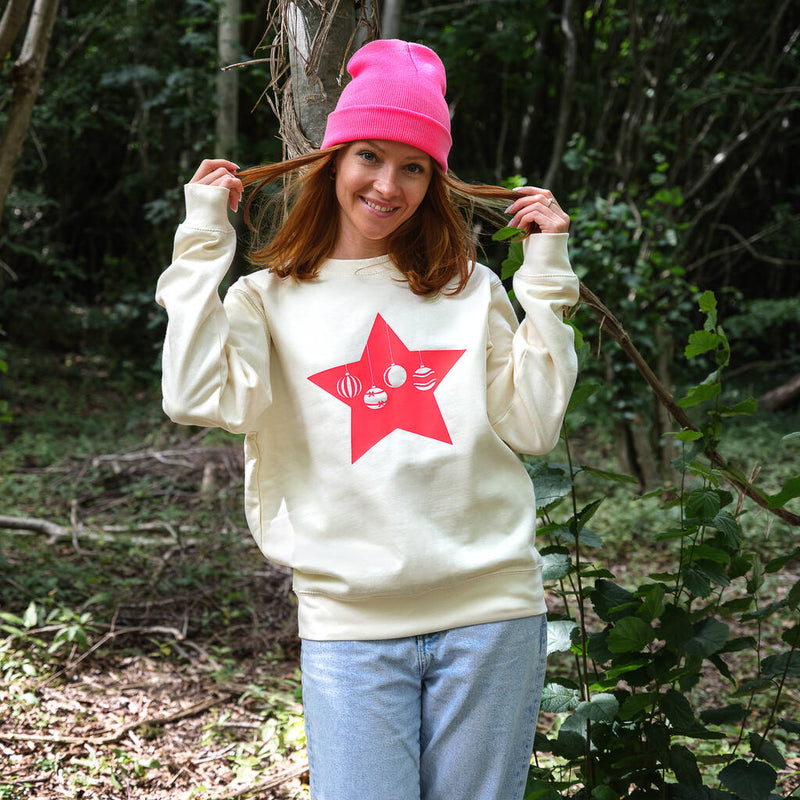 Neon Star Baubles Christmas Jumper Sweatshirt