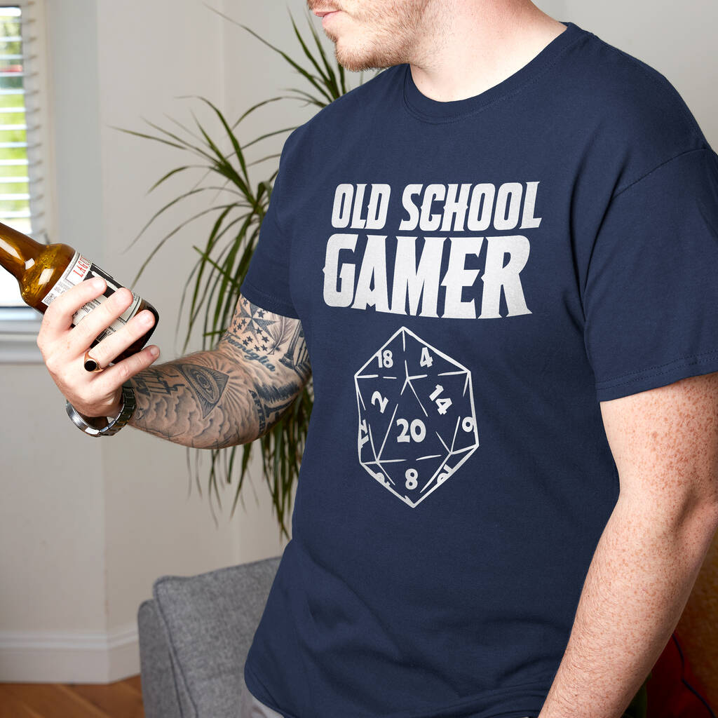 Old School Gamer 20 sided Dice Tshirt