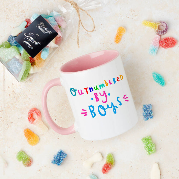 Outnumbered By Boys Mug And Sweet Set