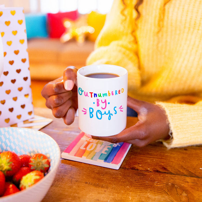 Outnumbered By Boys Mug And Sweet Set