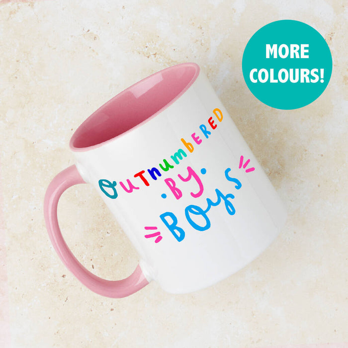 'Outnumbered By Boys' Mug