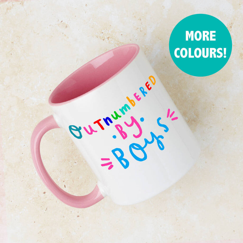 'Outnumbered By Boys' Mug