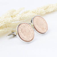 Lucky Penny Coin Cufflinks 1971 To 2007