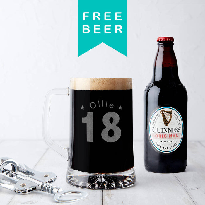 Personalised 18th Birthday Age And Name Beer Tankard