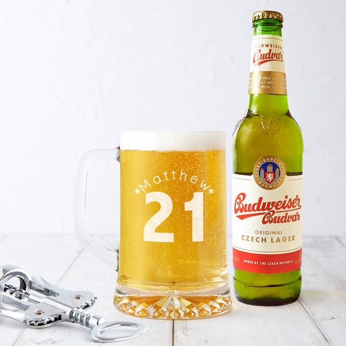 Personalised 21st Birthday Age And Name Beer Tankard