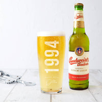 Personalised 30th Birth Year And Name Beer Glass