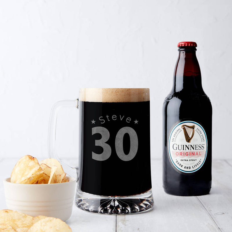 Personalised 30th Birthday Age And Name Beer Tankard