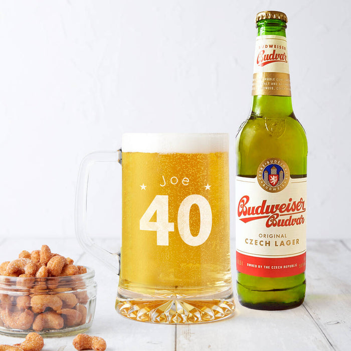 Personalised 40th Birthday Age And Name Beer Tankard