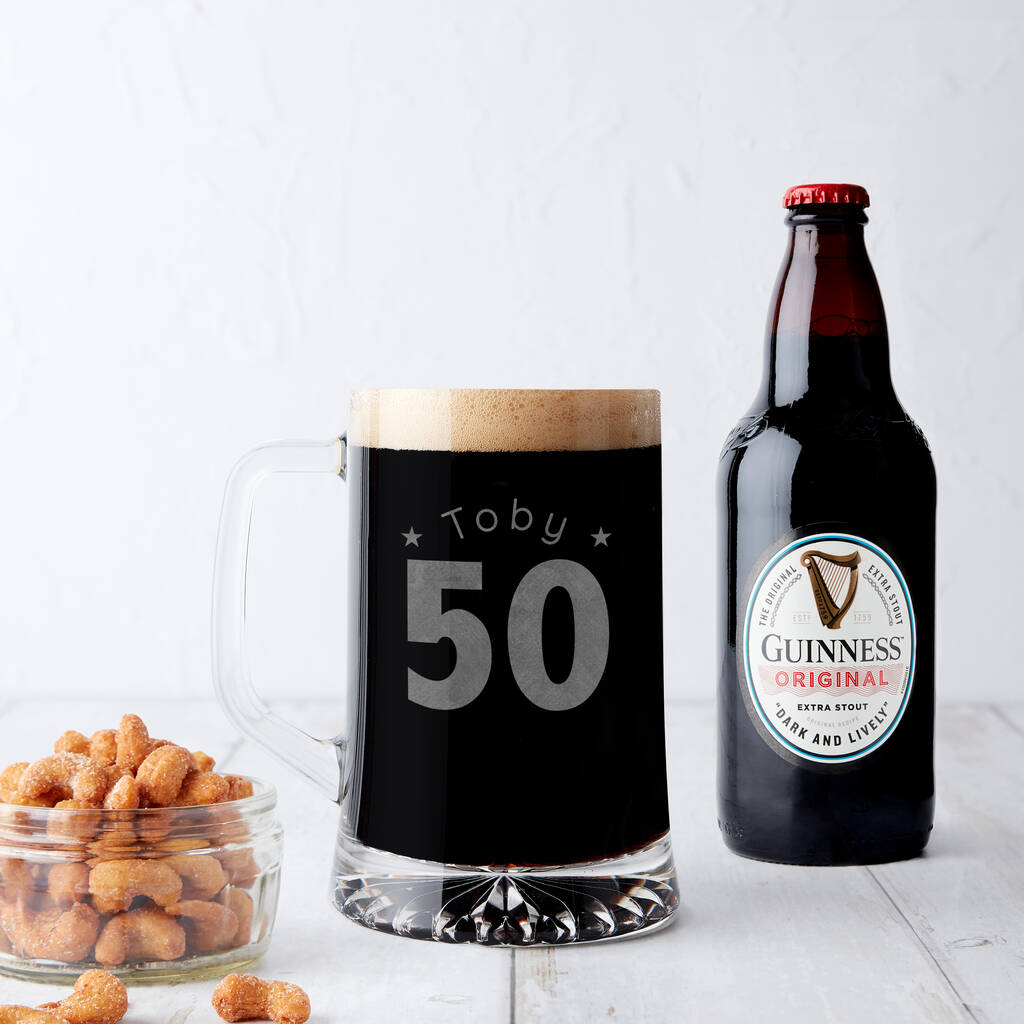 Personalised 50th Birthday Age And Name Beer Tankard