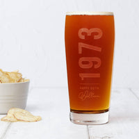 Personalised Birth Year And Name Beer Glass