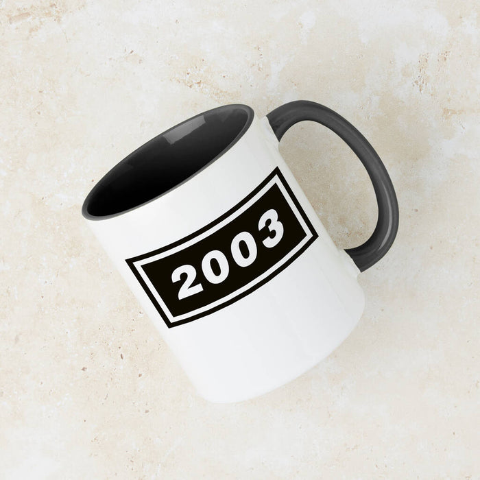 Personalised Birth Year Britpop Style Fathers Day Mug