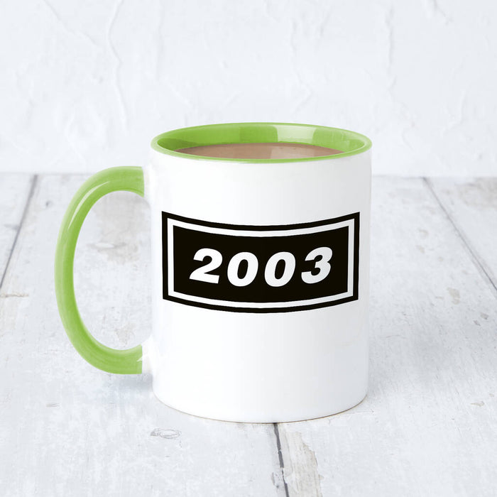 Personalised Birth Year Britpop Style Fathers Day Mug