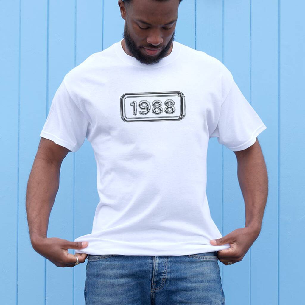 Personalised Birth Year Retro Band Mens T Shirt Ellie Ellie